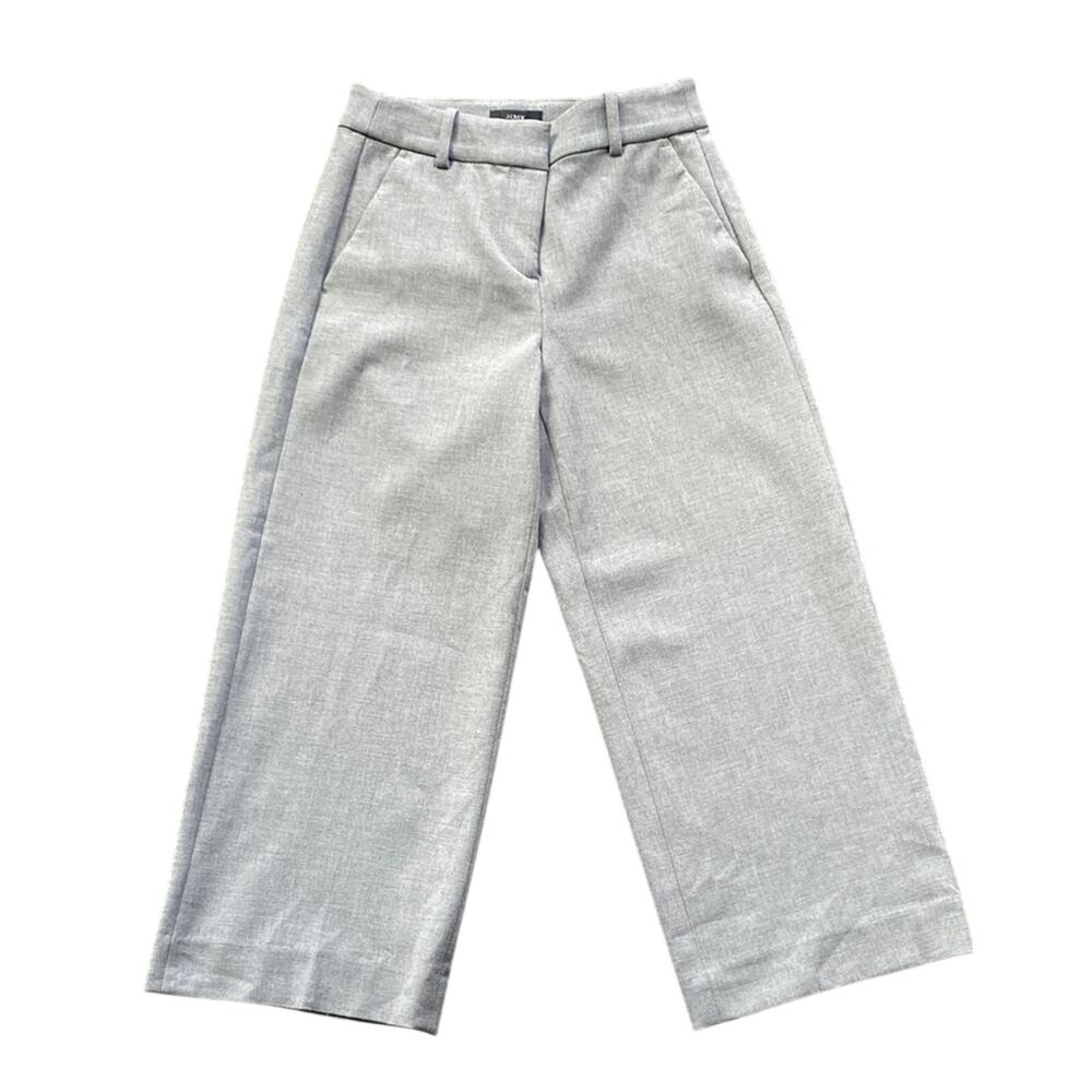 J. CREW Wide Leg Trouser Womens Sz 2 Petite Grey